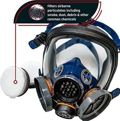Full Face Chemical & Particulate Respirator (Reusable Eye Protection Mask) - Cozmo Recon